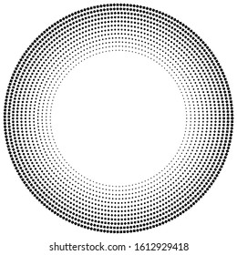 geometric circle of squares, rectangles. angular spiral,vortex abstract geometry design element. concentric squares half tone pattern. circular halftone.radial circles, rings design