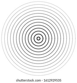 geometric circle of squares, rectangles. angular spiral,vortex abstract geometry design element. concentric squares half tone pattern. circular halftone.radial circles, rings design