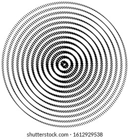 geometric circle of squares, rectangles. angular spiral,vortex abstract geometry design element. concentric squares half tone pattern. circular halftone.radial circles, rings design