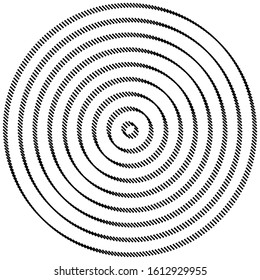 geometric circle of squares, rectangles. angular spiral,vortex abstract geometry design element. concentric squares half tone pattern. circular halftone.radial circles, rings design