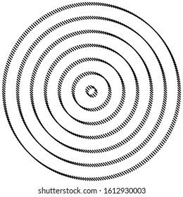 geometric circle of squares, rectangles. angular spiral,vortex abstract geometry design element. concentric squares half tone pattern. circular halftone.radial circles, rings design