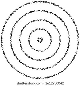 geometric circle of squares, rectangles. angular spiral,vortex abstract geometry design element. concentric squares half tone pattern. circular halftone.radial circles, rings design