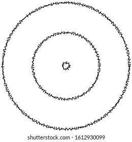 geometric circle of squares, rectangles. angular spiral,vortex abstract geometry design element. concentric squares half tone pattern. circular halftone.radial circles, rings design