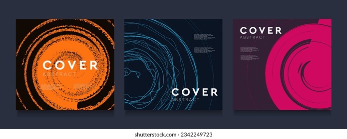 Líneas geométricas de corte de círculo para pancarta, afiche, sitio web, placa, publicidad, portada. Patrón Resumen De Ondas De Arte 3D. Ilustración vectorial moderna del radar de señalización.