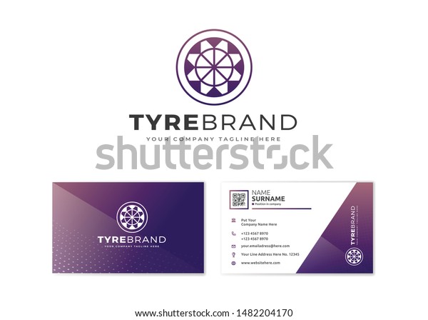 geometric\
circle tyre logo with stationery business card\
