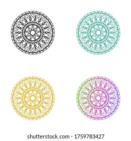 Vector de círculo geométrico. Hermosos adornos con colores que cambian fácilmente.