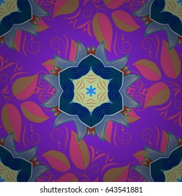 Geometric circle vector element. Tribal, Boho, Bohemian style. Ornament colored card with mandala. Kaleidoscope, medallion, yoga, india, arabic.