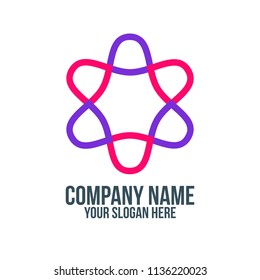 geometric circle wave, foundation, teamwork, and triangle abstract company logo concept