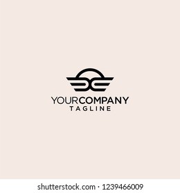 geometric circle wing logo vector 