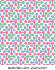 Geometric Circles Abstract Vector Chail Style Seamless Pattern Trendy Fashion Colors Minimalist Texture