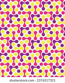 Geometric Circles Abstract Vector Chail Style Seamless Pattern Trendy Fashion Colors Minimalist Texture