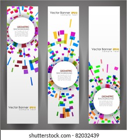 Geometric Circles Banner Set. 160x600. Vector Illustration. EPS10