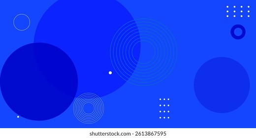Geometric circles with blue colour abstract background vector illustration. Perfect for modern projects basktop wallpaper ,business,poster,banner,studio, company,smooth templates. High quality graphic