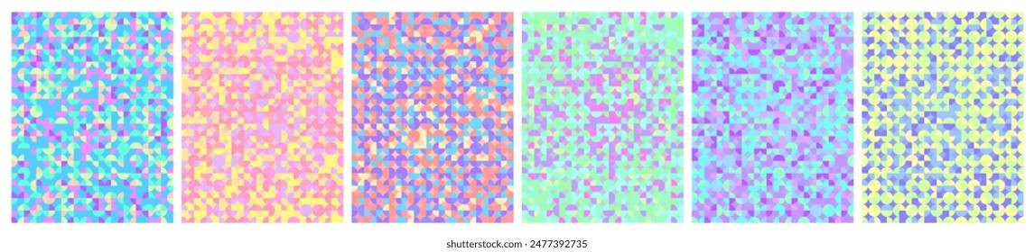Geometric circles colorful pattern set.