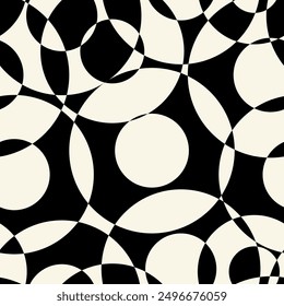 Geometric Circles Decorative seamless pattern. Repeating background. Tileable wallpaper print.