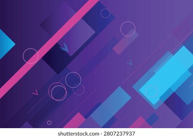 Geometric circles and diagonal gradient overlays in vibrant purple, teal, and pink abstract