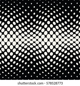 geometric circles gradient halftone seamless black and white pattern