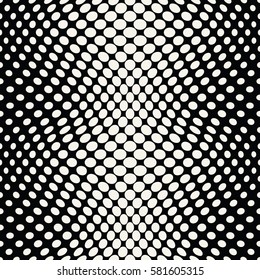 geometric circles gradient halftone seamless black and white pattern