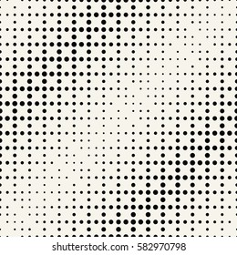 geometric circles gradient halftone seamless black and white pattern