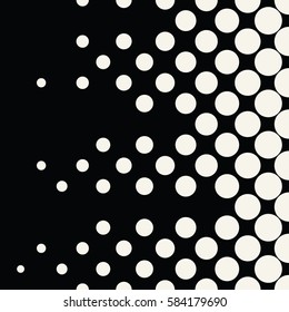 geometric circles gradient halftone seamless black and white pattern