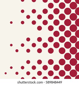 geometric circles gradient halftone seamless red pattern