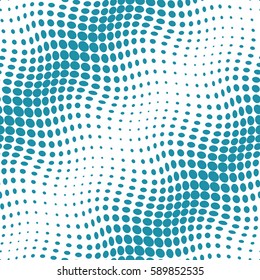 geometric circles gradient halftone seamless blue pattern