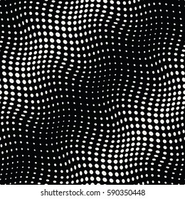geometric circles gradient halftone seamless black and white pattern