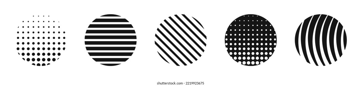 Colección de iconos de círculos geométricos. Iconos de círculo vectorial plano. Iconos del vector de círculo. Círculos abstractos. EPS 10