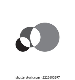 geometric circles math logo icon vector 