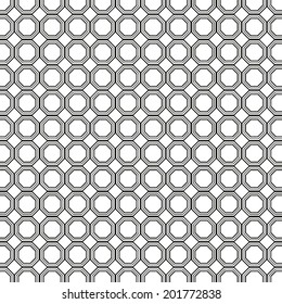 Geometric circles seamless pattern, abstract modern background vector format