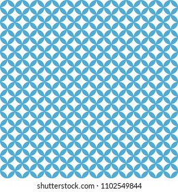 Geometric Circles Seamless Pattern - Light blue and white geometric circles