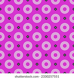 Geometric circles seamless pattern on purple background for wallpaper, texture, wrapping paper, notebook paper,clothing and pillow case.