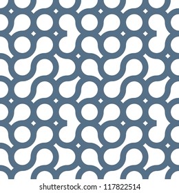 Geometric circles seamless pattern, single color vector background.