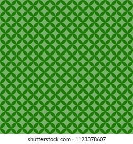 Geometric Circles Seamless Pattern - Tinted green and white geometric circles