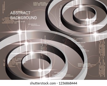 Geometric circles sparkle on the background. Minimal geometric background. Abstract composition. 3D vector illustration . Glossy three-dimensional  geometric circles in space.