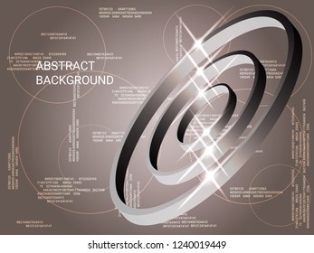 Geometric circles sparkle on the background. 3D vector illustration . Modern geometric background. Abstract composition. Glossy three-dimensional  geometric circles in space.
