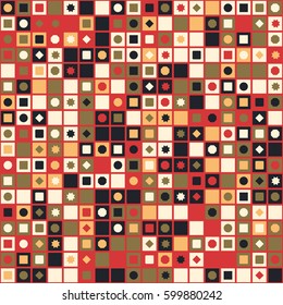 geometric circles and squares seamless pattern design