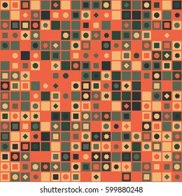 geometric circles and squares seamless pattern design