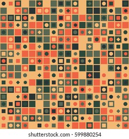 geometric circles and squares seamless pattern design