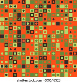 geometric circles and squares seamless pattern design