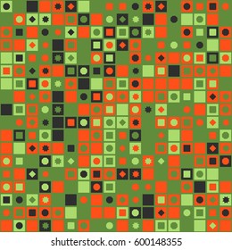 geometric circles and squares seamless pattern design