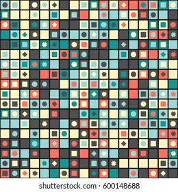 geometric circles and squares seamless pattern design