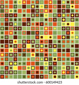 geometric circles and squares seamless pattern design