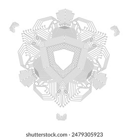 Patrón de línea de placa de circuito geométrico