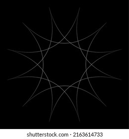 Geometric Circular abstract motif, icon, symbol. Radial, radiating design element vector