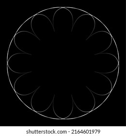 Geometric Circular abstract motif, icon, symbol. Radial, radiating design element vector