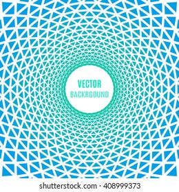 Geometric circular background, vector illustration. Inside light, green - blue gradient.