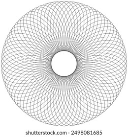 geometric circular element, circular, concentric and radial element, mandala art style, donut shape