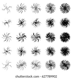 Geometric circular element. Grungy, sketchy splatter-like circle shape(s)