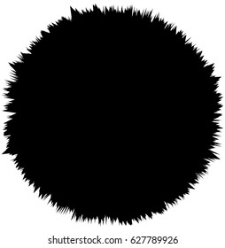 Geometric circular element. Grungy, sketchy splatter-like circle shape(s)